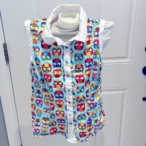 Unique Vintage owl print shirt